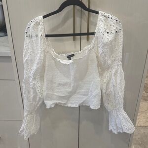 Dynamite White Eyelet Blouse